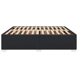 Berkfield Bed Frame Without Mattress Black Super King Faux Leather - thumbnail 5