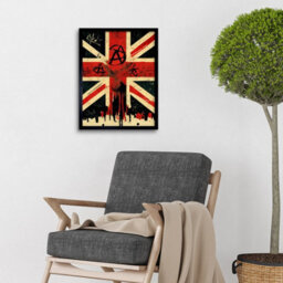 Artery8 Framed Wall Art Anarchy Flag Graffiti Union Jack Punk Uk - 12X16 Inch - thumbnail 2