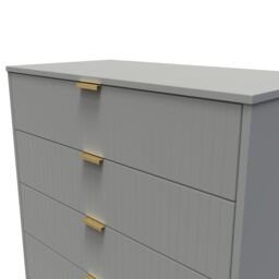Linear Ready Assembled Matt Dark Grey No Effect 5 Drawer Wide Chest (H)1075mm (W)765mm (D)415mm - thumbnail 4