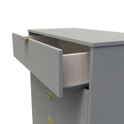 Linear Ready Assembled Matt Dark Grey No Effect 5 Drawer Wide Chest (H)1075mm (W)765mm (D)415mm - thumbnail 5