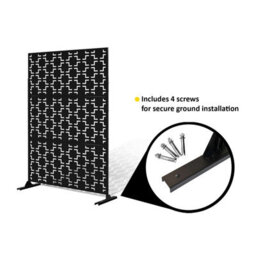 Nicoman Metal Outdoor Privacy Screen With Stand 120Cm X 180Cm - Black - thumbnail 5