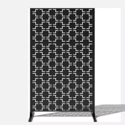 Nicoman Metal Outdoor Privacy Screen With Stand 120Cm X 180Cm - Black - thumbnail 6