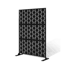 Nicoman Metal Outdoor Privacy Screen With Stand 120Cm X 180Cm - Black - thumbnail 2