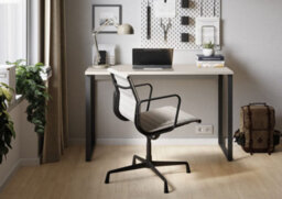 Arte Sleek Cashmere & Truffle Desk H770mm W1250mm D550mm - Modern Design For Compact Workspaces - thumbnail 3