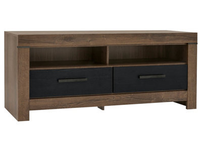 Arte Balin 140 Cm Tv Unit 2 Drawers Open Shelf Oak Monastery Oak Black - image 1