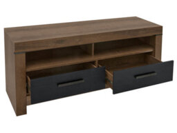Arte Balin 140 Cm Tv Unit 2 Drawers Open Shelf Oak Monastery Oak Black - thumbnail 4