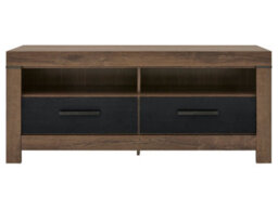 Arte Balin 140 Cm Tv Unit 2 Drawers Open Shelf Oak Monastery Oak Black - thumbnail 3