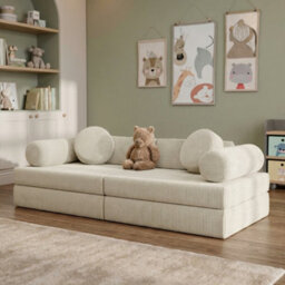 Adell Freestanding Upholstered Foam Sofa For Living Room With Loose Cushions Width 130Cm Depth 65Cm Cream - thumbnail 2