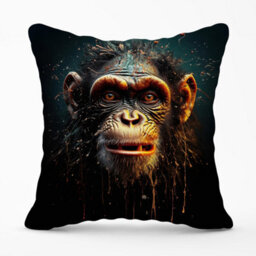 Warren Reed Designer Splashart Monkey Face Outdoor Cushion 45Cm X 45Cm - thumbnail 1