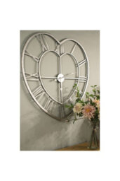 Silver Heart Skeleton Wall Clock, Unique Heart-Shaped Wall Decor - thumbnail 5