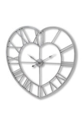 Silver Heart Skeleton Wall Clock, Unique Heart-Shaped Wall Decor - thumbnail 1