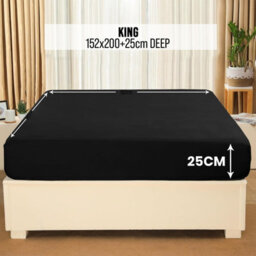 Aspire Homeware Black Fitted Sheet-(25Cm) Deep Hotel Quality -Breathable Fitted Bed Sheets King (L)200 X (W)152Cm - thumbnail 7