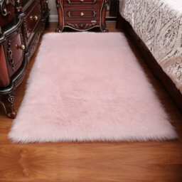 Living And Home Pink Rectangle Soft Shaggy Rug Kids Rooms Decor Floor Rugs 120Cm L X 60 Cm W - thumbnail 5