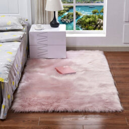 Living And Home Pink Rectangle Soft Shaggy Rug Kids Rooms Decor Floor Rugs 120Cm L X 60 Cm W - thumbnail 3