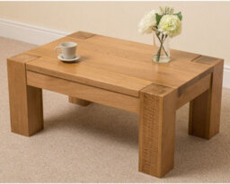 That's Furniture Kuba Chunky Small Oak Coffee Table For Living Room - thumbnail 3