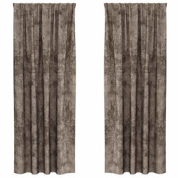 Berkfield Curtain With Curtains 2 Pcs Cappuccino 225 X 140 Cm Velvet - thumbnail 2