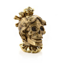 Hocus Pocus Novelties Halloween Gold Skull Resin Figurine