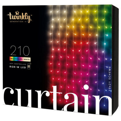 Twinkly Curtain App-Controlled Led Christmas Lights With 210 Rgb+W 1.5 X 2.1M Clear Wire. Indoor And Outdoor Smart Lighting - image 1