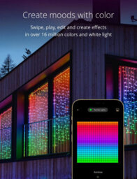 Twinkly Curtain App-Controlled Led Christmas Lights With 210 Rgb+W 1.5 X 2.1M Clear Wire. Indoor And Outdoor Smart Lighting - thumbnail 3