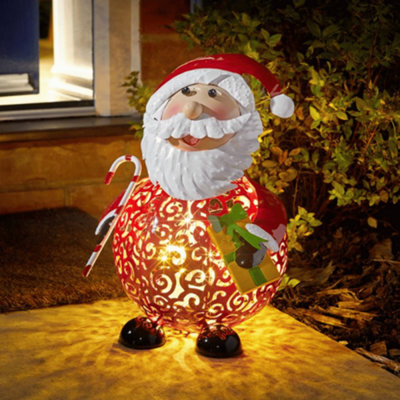 Samuel Alexander 30Cm Battery Operated Filigree Christmas Santa Folk Light Decoration With Leds - image 1