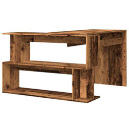 Berkfield Modern Corner Desk Old Wood 200.5X50X76 Cm Engineered Wood - thumbnail 6