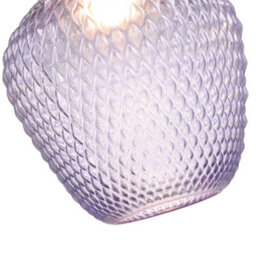 Happy Homewares Designer Soft Lilac And Purpler Curvy Diamond Etched Glass Pendant Lamp Shade - thumbnail 4