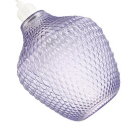Happy Homewares Designer Soft Lilac And Purpler Curvy Diamond Etched Glass Pendant Lamp Shade - thumbnail 2