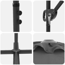 Berkfield Garden Cantilever Parasol Anthracite Powder-Coated Steel - thumbnail 9