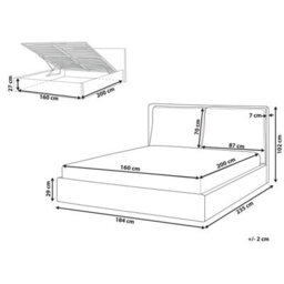 Beliani Ottoman Bed Velvet Bajonna 160 X 200 Cm (Eu King Size) Beige - thumbnail 3