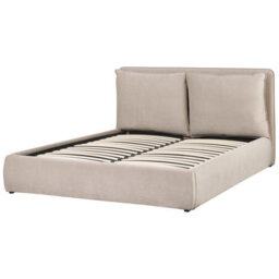 Beliani Ottoman Bed Velvet Bajonna 160 X 200 Cm (Eu King Size) Beige - thumbnail 7