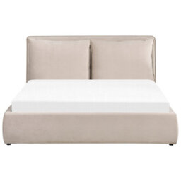 Beliani Ottoman Bed Velvet Bajonna 160 X 200 Cm (Eu King Size) Beige - thumbnail 6