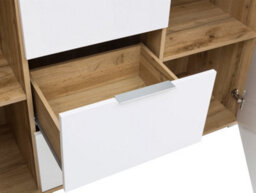 Arte Zele 135 Cm Sideboard 2 Door 3 Drawer Oak Wotan White Gloss - thumbnail 5