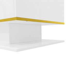 Abrihome Modern Led Coffee Table With High-Gloss Finish, Gold Accents, 3 Drawers & Usb Led Light Strip (Adapter/power Bank Required) - thumbnail 7