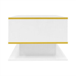 Abrihome Modern Led Coffee Table With High-Gloss Finish, Gold Accents, 3 Drawers & Usb Led Light Strip (Adapter/power Bank Required) - thumbnail 8