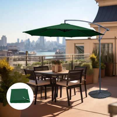 Sundaze 3M Green Garden Banana Parasol Cantilever Umbrella Patio Sun Shade W/ Base & Cover - image 1