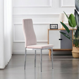 Furnizone UK Set Of 2 Dining Chairs - Monza Modern Dining Chairs - Pink Velvet Chrome Legs Dining Chairs - Kitchen Dining Room Chairs - thumbnail 2
