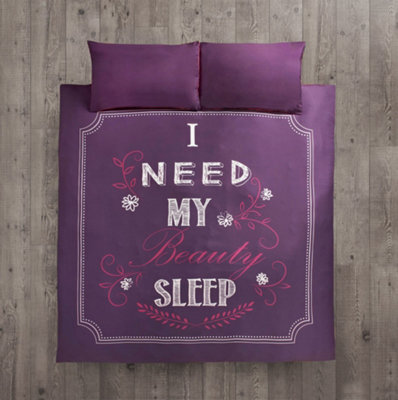 Velosso Stylish Duvet Cover & Pillowcase Set, Motivational Floral Design, Easy-Care & Breathable With Button Enclosure - Multicolour