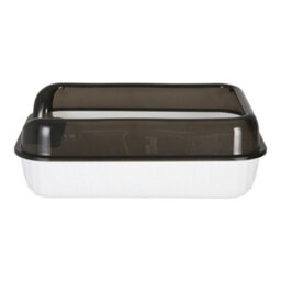 Living And Home Large Semi Closed Cat Litter Box Cat Litter Tray With Rim And Scoop - thumbnail 4