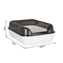 Living And Home Large Semi Closed Cat Litter Box Cat Litter Tray With Rim And Scoop - thumbnail 6