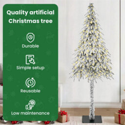 Vidaxl Christmas Tree With 300 Leds White 210 Cm Pe And Steel - thumbnail 7