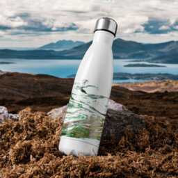 Benjamin Tate Design Green & Gold Marble Stainless Steel Bottle Designer Style - thumbnail 3