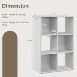 6-Cube 4-Tier Open Bookcase Floor - thumbnail 2