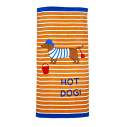 Catherine Lansfield Hot Dog Absorbent Beach Towel Orange 76X160Cm - thumbnail 3
