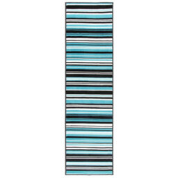 Bravich Hard Wearing Hessian Backed Stair Runner Kitchen Mat - Texas Teal Lines - 60X360Cm (2'x12') - thumbnail 3