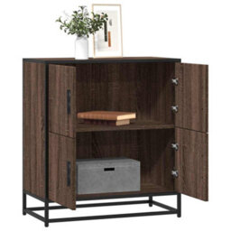Berkfield Sideboard Brown Oak 68X35X76 Cm Engineered Wood - thumbnail 1