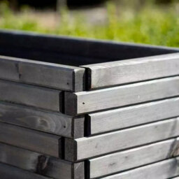 Primrose Grey Pine Wood Rectangle Raised Trough Outdoor Garden Planter In 110Cm - thumbnail 2
