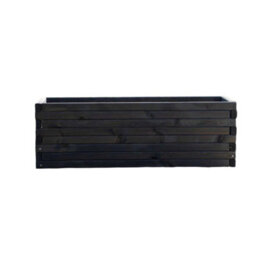 Primrose Grey Pine Wood Rectangle Raised Trough Outdoor Garden Planter In 110Cm - thumbnail 4