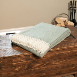 Native Natural Cable Pattern 100% Wool Blanket - thumbnail 2