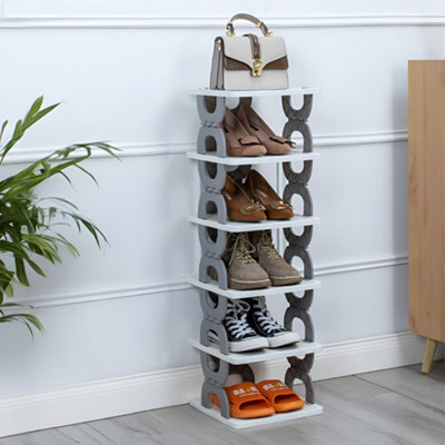 Living And Home Grey 86Cm H 6 Tier Foldable Plastic Shoe Rack - image 1