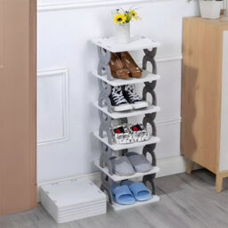 Living And Home Grey 86Cm H 6 Tier Foldable Plastic Shoe Rack - thumbnail 2